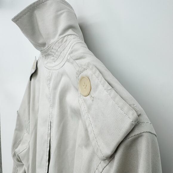 Burberry Trench Chelsea Kensington Short Belt Jacket Coat Grey Rain White 14R LW - Picture 15 of 16
